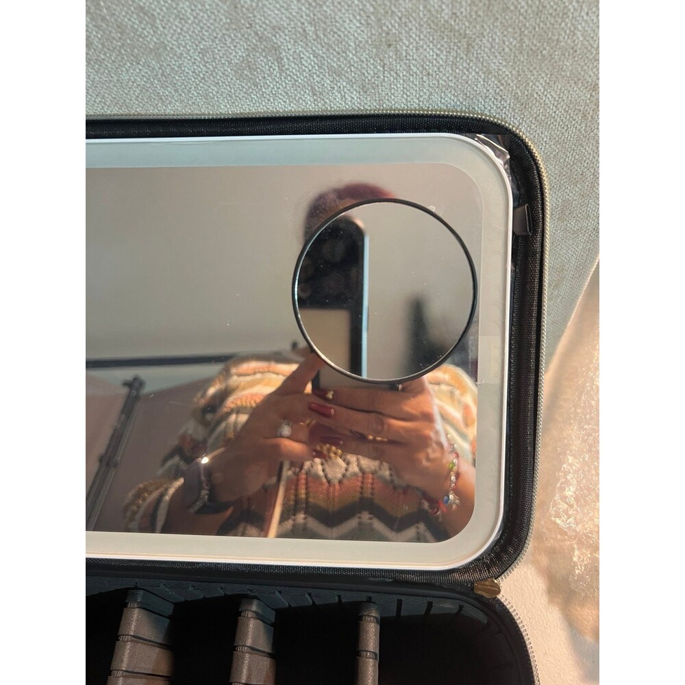 LED vanity mirror cosmetic case - black NEW - Picture 7 of 14